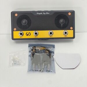 Manpuku Key Chain Guitar Amp Wall Mounted Key Holder with 4 Plug Keychains Black